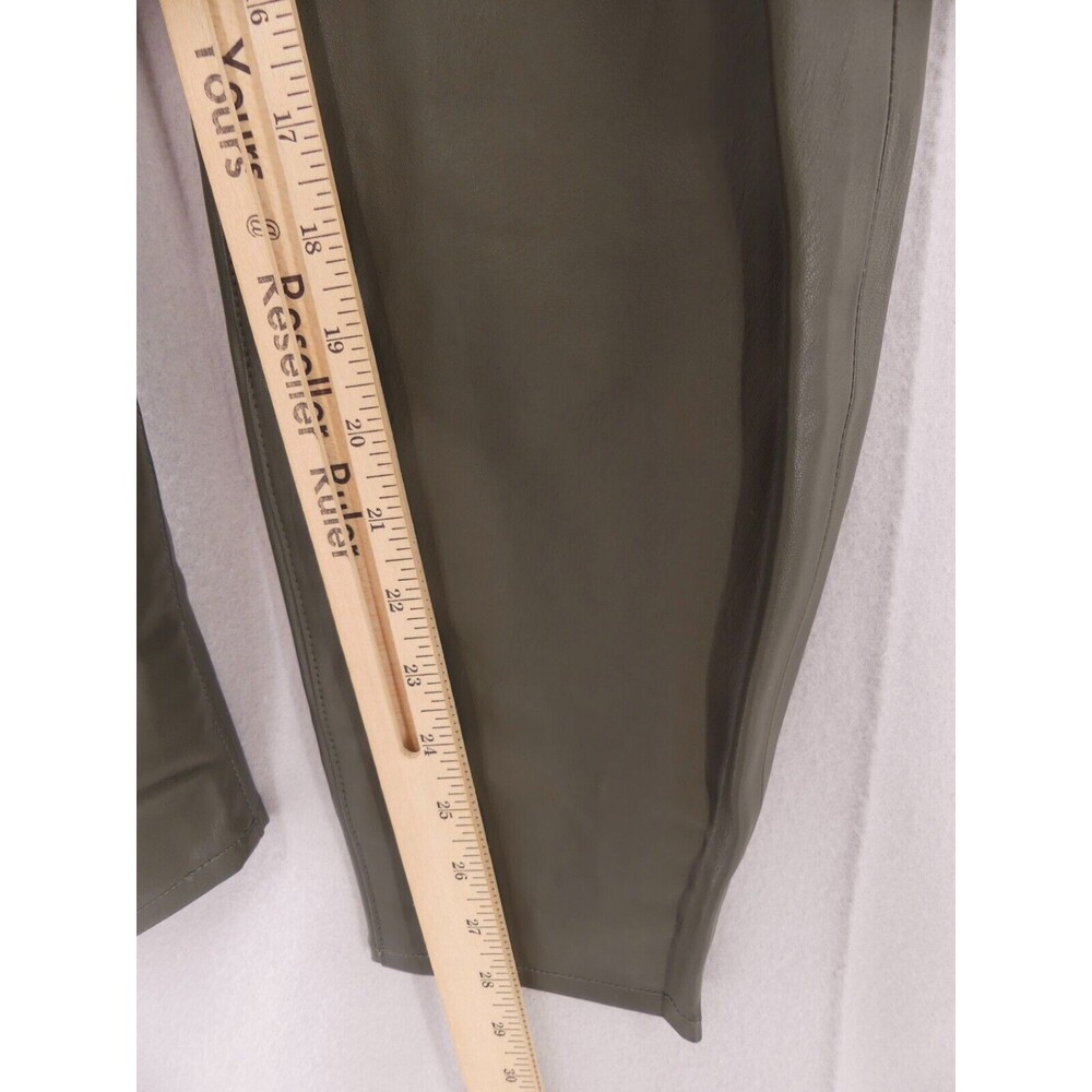 Veronica Beard 29 Pants Debbie Vegan Leather High Rise Skinny Ankle Green NWT - Picture 6 of 10